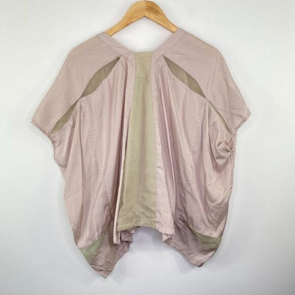 Gracia Pink Cream Oversized V-Neck Pullover Top Women's Size Small S - Picture 7 of 7